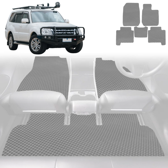 6D Diamond Car Floor Mats for Mitsubishi Pajero 2006 - 2021 (NS/NT/NW/NX) - Custom-Fit Carpet Liner