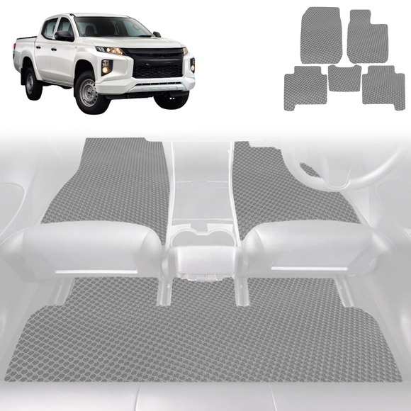 6D Diamond Car Floor Mats for Mitsubishi Triton Double Cab 2015 - 2023 (MQ MR) - Custom-Fit Carpet Liner
