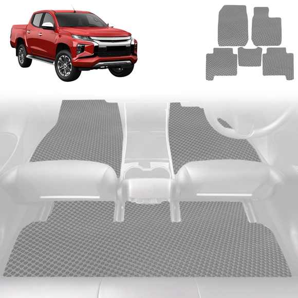 6D Diamond Car Floor Mats for Mitsubishi Triton Double Cab 2024 - Current (LC/MV) - Custom-Fit Carpet Liner