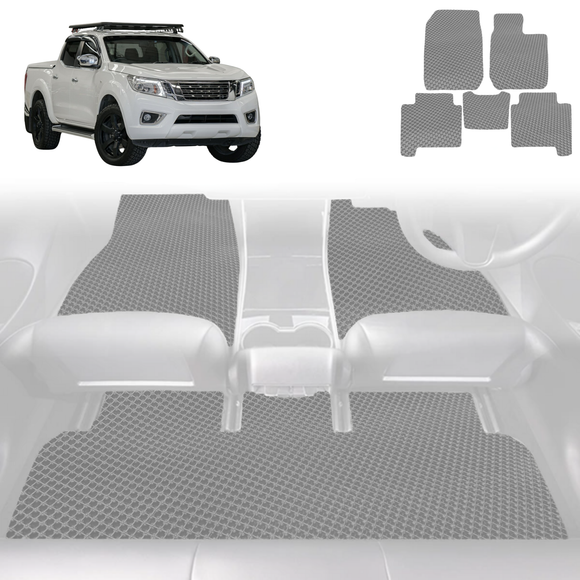 6D Diamond Car Floor Mats for Nissan Navara Dual Cab 2015 - Current (NP300/D23 STX without rear cupholder) - Custom-Fit Carpet Liner