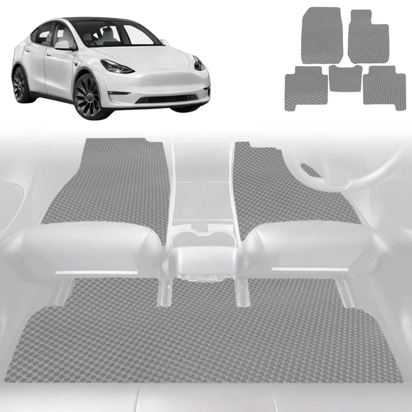 6D Diamond Car Floor Mats for Tesla Model Y 2022 - Current - Custom-Fit Carpet Liner