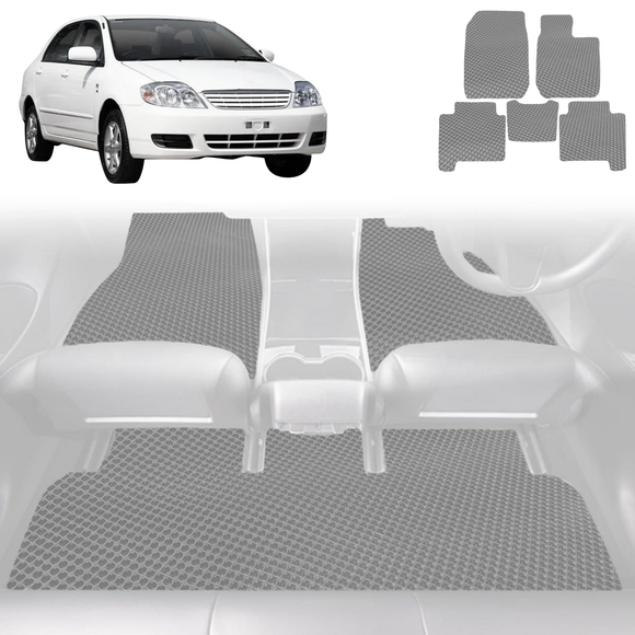 6D Diamond Car Floor Mats for Toyota Corolla 2002 - 2007 Hatch/Sedan (E120/130) - Custom-Fit Carpet Liner