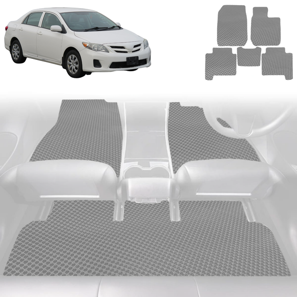6D Diamond Car Floor Mats for Toyota Corolla 2007 - 2012 Hatch/Sedan (E140/150) - Custom-Fit Carpet Liner