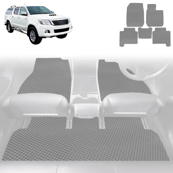 6D Diamond Car Floor Mats for Toyota Hilux Double Cab 2005 - 2015 - Custom-Fit Carpet Liner