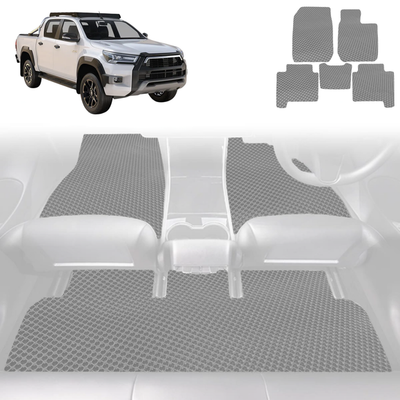 6D Diamond Car Floor Mats for Toyota Hilux Double Cab 2015 - Current - Custom-Fit Carpet Liner