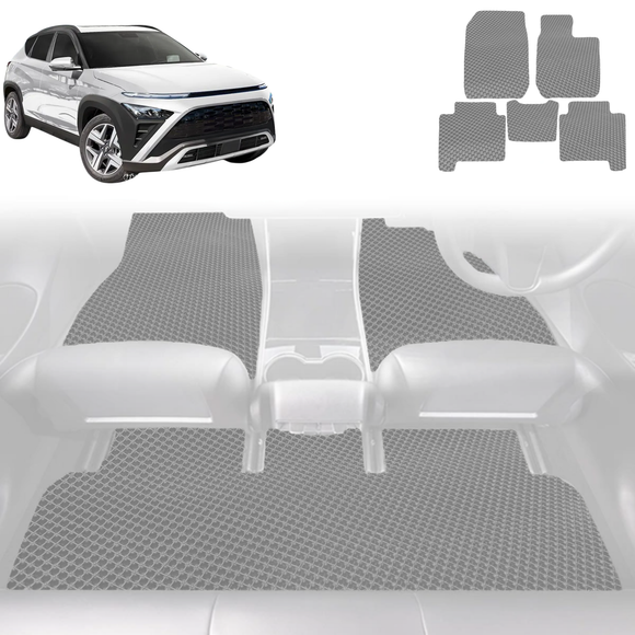 6D Diamond Car Floor Mats for Hyundai Kona 2023 - Current (SX2 Petrol) - Custom-Fit Carpet Liner