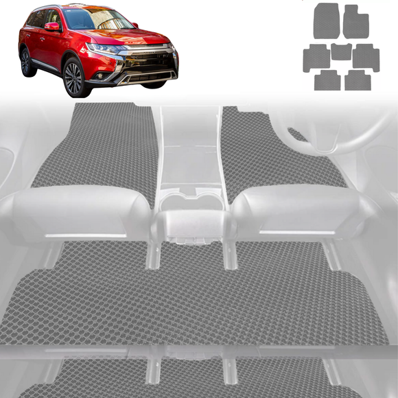6D Diamond Car Floor Mats for Mitsubishi Outlander 2012 - 2018 (ZJ/ZK/ZL) - Custom-Fit Carpet Liner