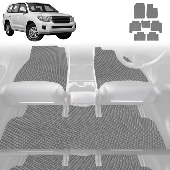 6D Diamond Car Floor Mats for Toyota LandCruiser 200 2012 - 2021 (GX GXL) - Custom-Fit Carpet Liner