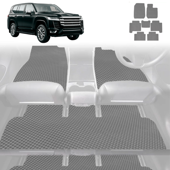 6D Diamond Car Floor Mats for Toyota LandCruiser 300 2021 - Current - Custom-Fit Carpet Liner