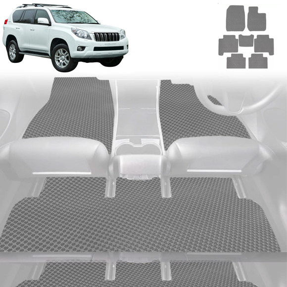 6D Diamond Car Floor Mats for Toyota Prado 2009 - 2013 (J150) - Custom-Fit Carpet Liner