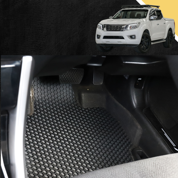 6D PRO Car Floor Mats for Nissan Navara Dual Cab 2015 - Current (NP300/D23 STX with rear cupholder)