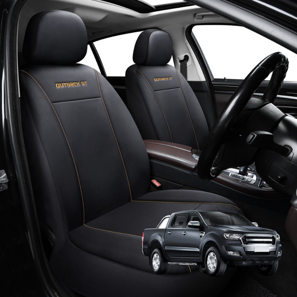 Car Front Seat Cover for Ford Ranger 2015 - 2018 (PX2 Dual Cab Ute) - Black - 27 x 26 x 10 cm