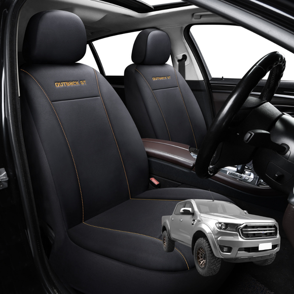 Car Front Seat Cover for Ford Ranger 2018 - 2022 (PX3 Dual Cab Ute) - Black - 27 x 26 x 10 cm
