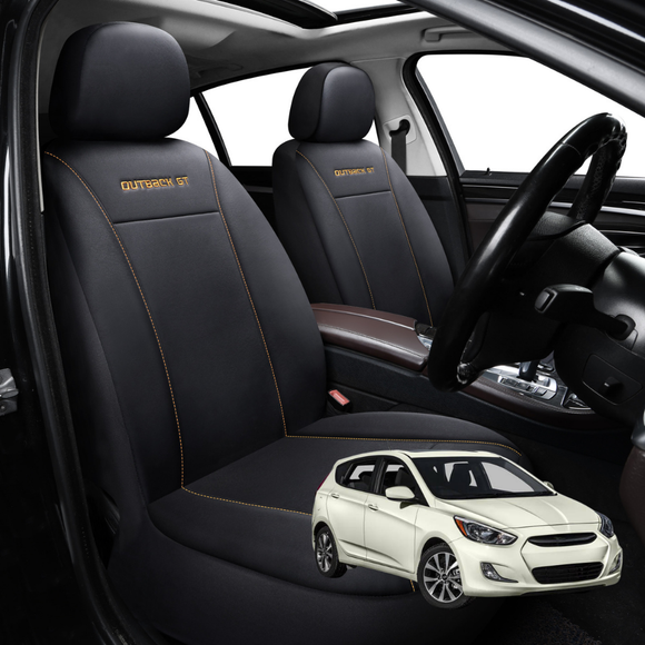 Car Front Seat Cover for Hyundai Accent 2011 - 2018 (R8) - Black - 27 x 26 x 10 cm