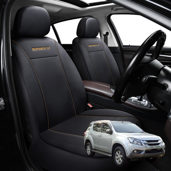Car Front Seat Cover for Isuzu MU-X 2013 - 2020 RF - Black - 27 x 26 x 10 cm
