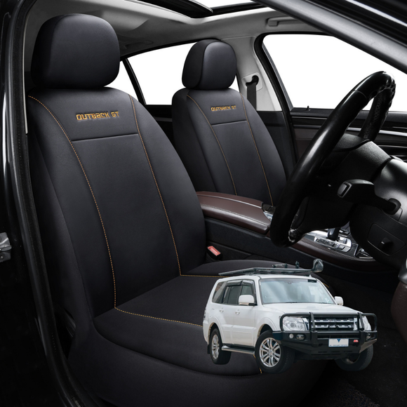 Car Front Seat Cover for Mitsubishi Pajero 2006 - 2021 (NS/NT/NW/NX) - Black - 27 x 26 x 10 cm