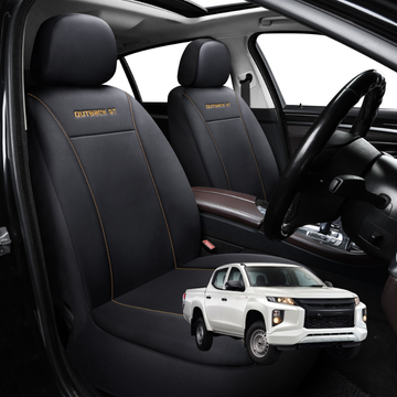 Car Front Seat Cover for Mitsubishi Triton Double Cab 2015 - 2023 (MQ MR) - Black - 27 x 26 x 10 cm