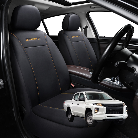 Car Front Seat Cover for Mitsubishi Triton Double Cab 2015 - 2023 (MQ MR) - Black - 27 x 26 x 10 cm