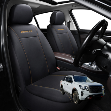 Car Front Seat Cover for Nissan Navara Dual Cab 2022 - Current Pro-4X - Black - 27 x 26 x 10 cm