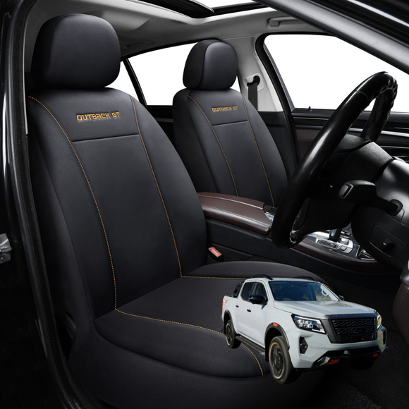 Car Front Seat Cover for Nissan Navara Dual Cab 2022 - Current Pro-4X - Black - 27 x 26 x 10 cm