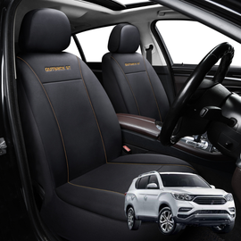 Car Front Seat Cover for SsangYong Rexton 2017 - Current Y290, Y400, Y450 - Black - 27 x 26 x 10 cm