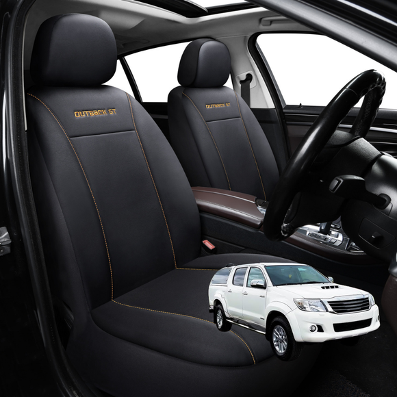 Car Front Seat Cover for Toyota Hilux Double Cab 2005 - 2015 - Black - 27 x 26 x 10 cm