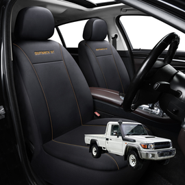 Car Front Seat Cover for Toyota LandCruiser 70 Single Cab 2012 - Current - Black - 27 x 26 x 10 cm