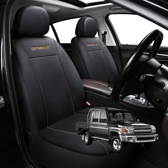 Car Front Seat Cover for Toyota LandCruiser 79 Series Double Cab 2012 - Current - Black - 27 x 26 x 10 cm