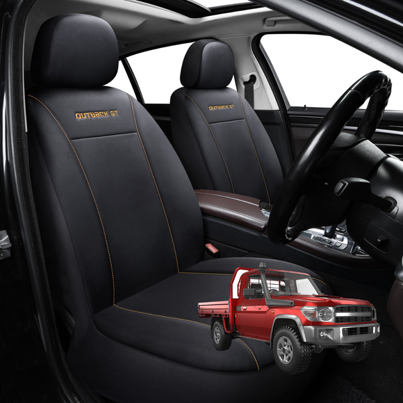 Car Front Seat Cover for Toyota LandCruiser 79 Series Single Cab 2012 - Current - Black - 27 x 26 x 10 cm