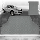 6D Diamond Ute Tub Mat for Ford Ranger (PX Dual Cab Ute) 2012 - 2015 - Black & Grey-2