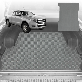 6D Diamond Ute Tub Mat for Ford Ranger (PX Dual Cab Ute) 2012 - 2015 - Black & Grey - 0