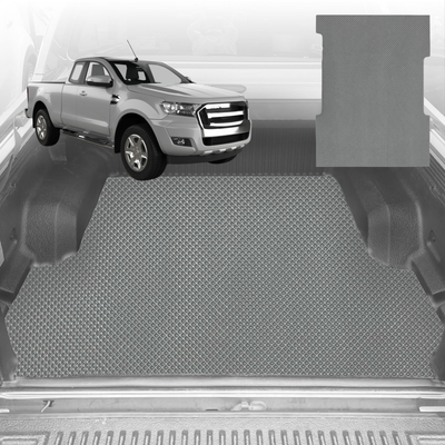 6D Diamond Ute Tub Mat for Ford Ranger (PX Dual Cab Ute) 2012 - 2015 - Black & Grey - 0