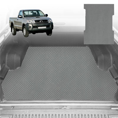 6D Diamond Ute Tub Mat for Toyota Hilux Single Cab 2005-2015 (with spray on liner or no liner) - Black & Grey - 0