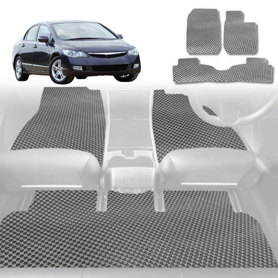 6D Diamond Car Floor Mats for Honda Civic 2006 - 2012 Sedan(8th Gen) - Custom-Fit Carpet Liner - 0