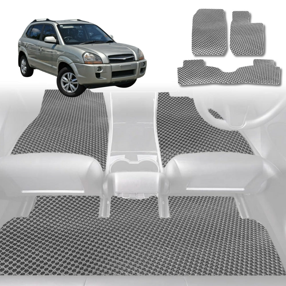 6D Diamond Car Floor Mats for Hyundai Tucson 2004 - 2009 JM - Custom-Fit Carpet Liner - 0