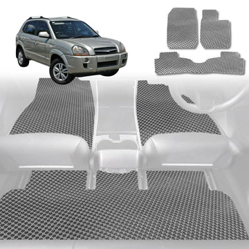 6D Diamond Car Floor Mats for Hyundai Tucson 2004 - 2009 JM - Custom-Fit Carpet Liner - 0