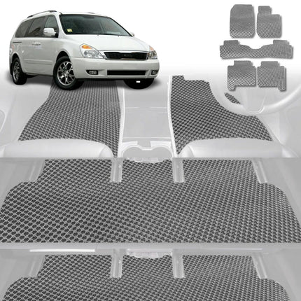 6D Diamond Car Floor Mats for Kia Carnival 2006 - 2014 (VQ) - Custom-Fit Carpet Liner - 0