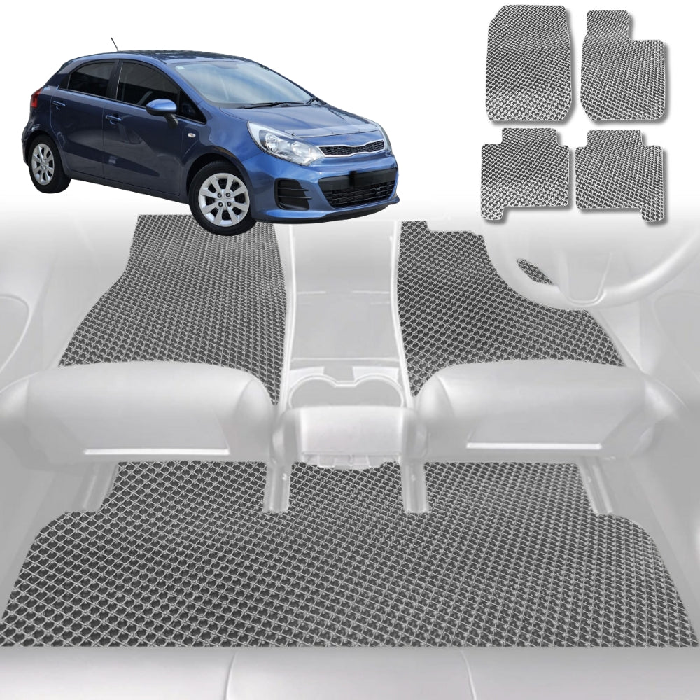 6D Diamond Car Floor Mats for Kia Rio 2012 - 2016 (UB) - Custom-Fit Carpet Liner - 0