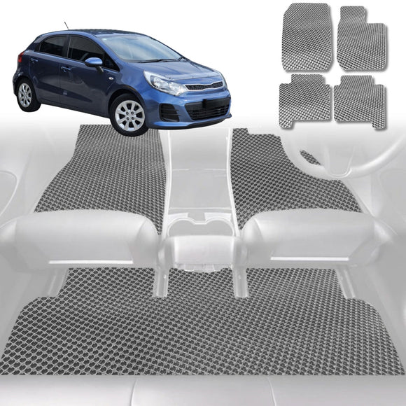 6D Diamond Car Floor Mats for Kia Rio 2012 - 2016 (UB) - Custom-Fit Carpet Liner