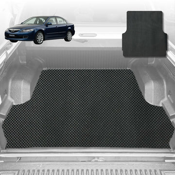 6D Diamond Car Boot Mat for Mazda 6 2002 - 2008 GG, GH, GY, GH1 (Sedan) - Heavy Duty Carpet Liner
