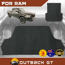 6D Diamond Ute Tub Mat for for RAM 1500 Warlock II 2019 - Current (DT) - Black & Grey-1