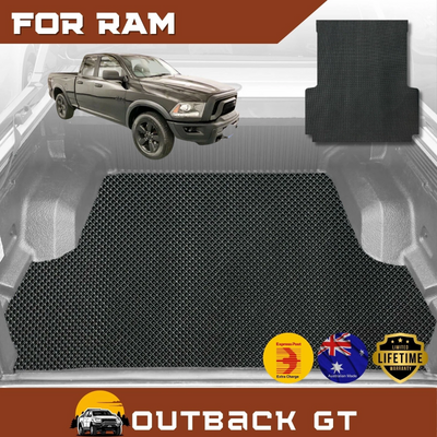 6D Diamond Ute Tub Mat for for RAM 1500 Warlock II 2019 - Current (DT) - Black & Grey