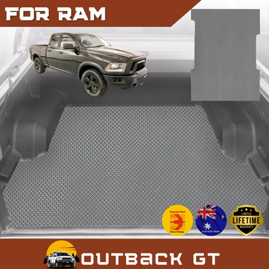 6D Diamond Ute Tub Mat for RAM 1500 Warlock II 2019 - Current (DT) - Black & Grey - 0