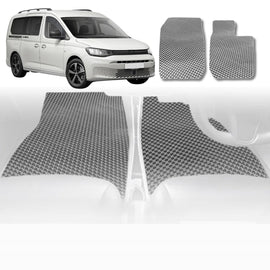 6D Diamond Car Floor Mats for VolksWagen Caddy 2005 - 2021 Front Only - Custom-Fit Carpet Liner - 0
