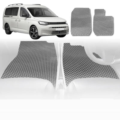 6D Diamond Car Floor Mats for VolksWagen Caddy 2005 - 2021 Front Only - Custom-Fit Carpet Liner - 0