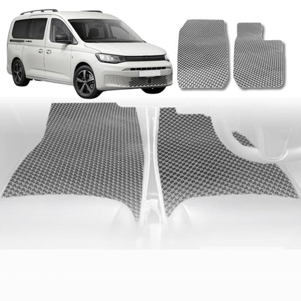 6D Diamond Car Floor Mats for VolksWagen Caddy 2005 - 2021 Front Only - Custom-Fit Carpet Liner - 0