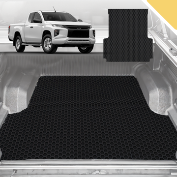 6D Pro Ute Tub Mat for Mitsubishi Triton Club Cab (MQ MR) 2015-2023 (with Spray on Liner or no Liner) - Black