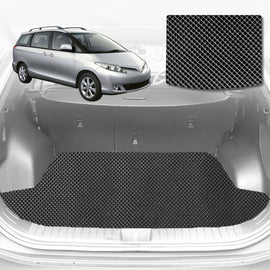 6D Diamond Car Boot Mat for Toyota Tarago 2006 - 2020 (Estima) 7 Seater  - Heavy Duty Carpet Liner