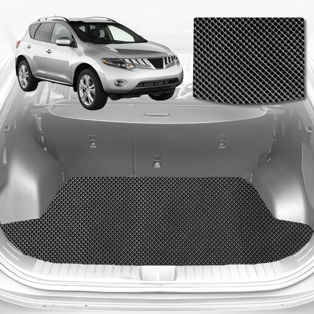 6D Diamond Car Boot Mat for Nissan Murano 2009 - 2015 Z51  - Heavy Duty Carpet Liner