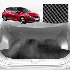 6D Diamond Car Boot Mat for Nissan Tiida 2006 - 2013 C11 (Hatch) - Heavy Duty Carpet Liner